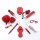 Schutzengel Set Pfefferspray + Alarm + Kubotan Rot