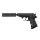 Walther PPK/S mit Schalldämpfer GBB