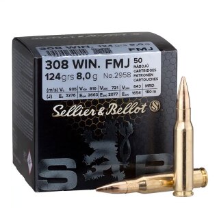 .308 Win FMJ 124grs S&B 50 St.
