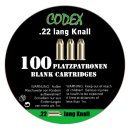 100 Codex blank cartridges .22 long K.