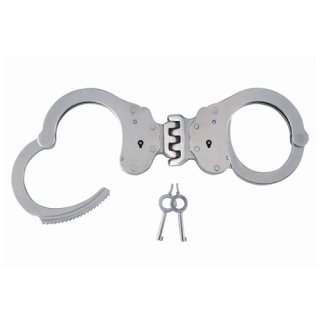 Broad Hinge Handcuffs Silver