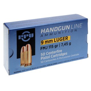 9mm Luger FMJ 115grs PPU 50 St.