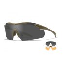 Wiley X Vapor 2.5 Valor Schutzbrille Smoke/Clear/Rust Tan