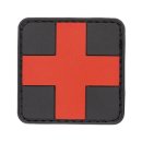 First Aid rot auf schwarz Gummi Patch