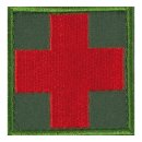 MEDIC CROSS OLIVE/RED WITH VELCRO LARGE